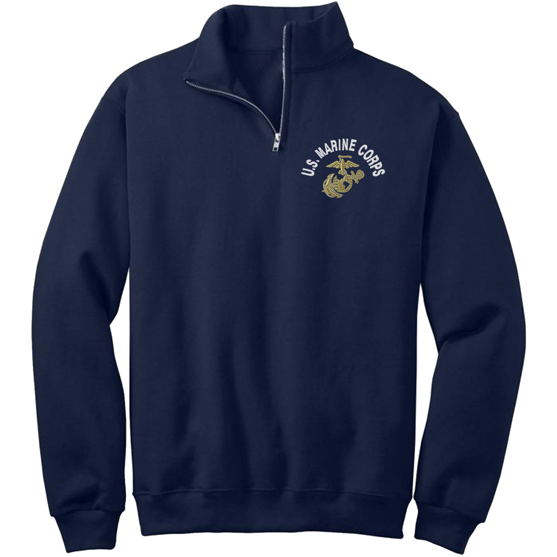U.S. Marine Corps Embroidered Quarter-Zip Cadet Collar Sweatshirt
