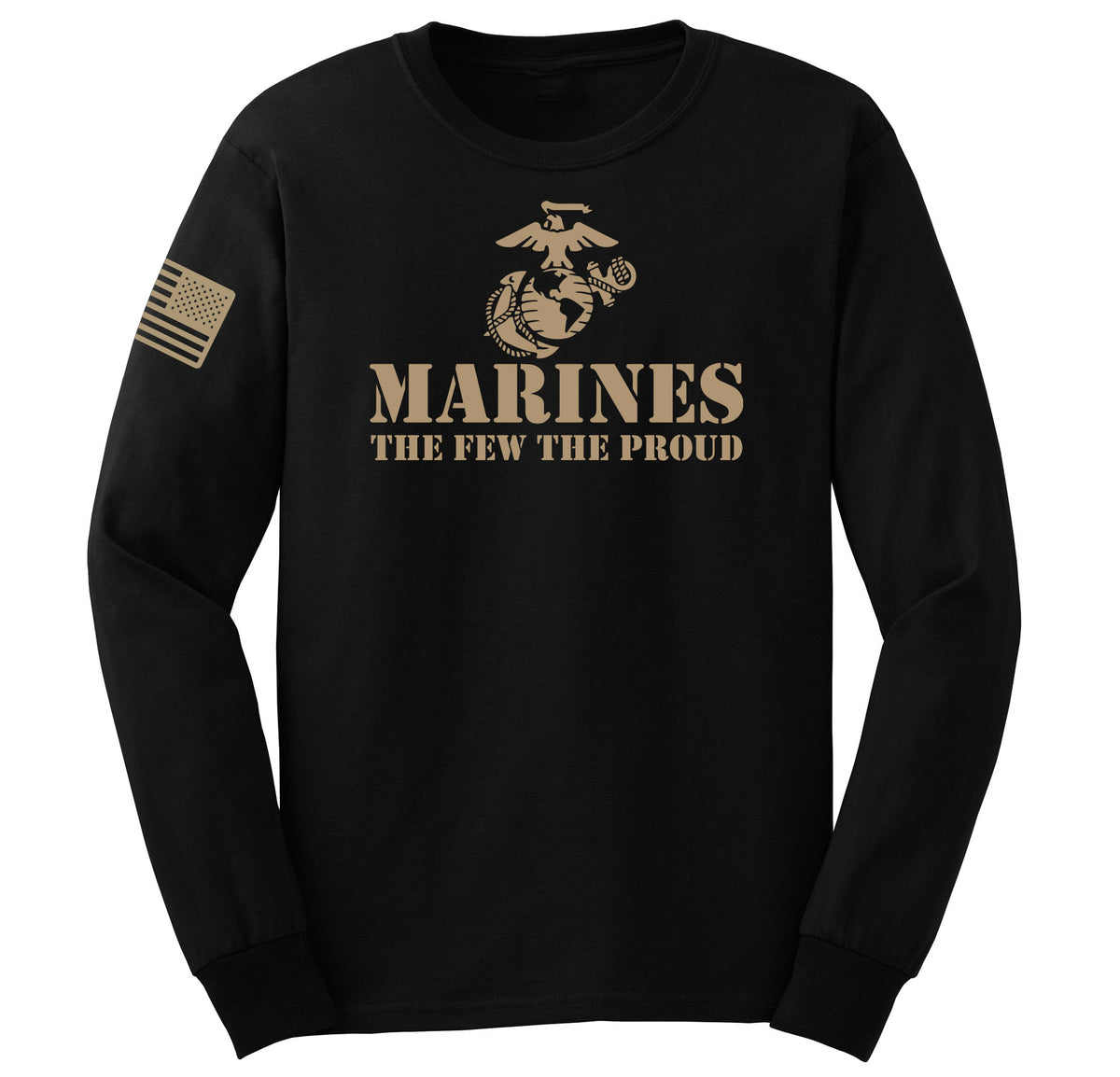 Premium Flag Sleeve Drop Desert The Few The Proud Long Sleeve
