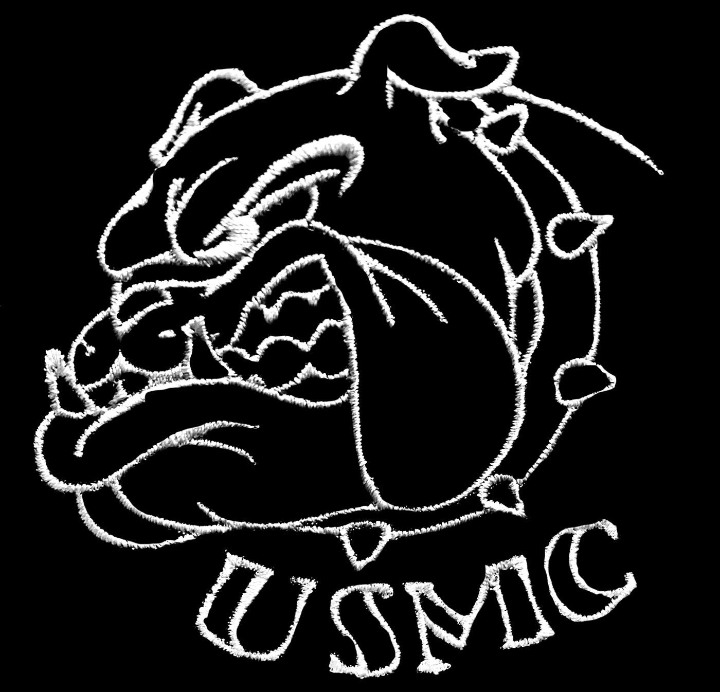 USMC Bulldog Embroidered Long Sleeve Polo