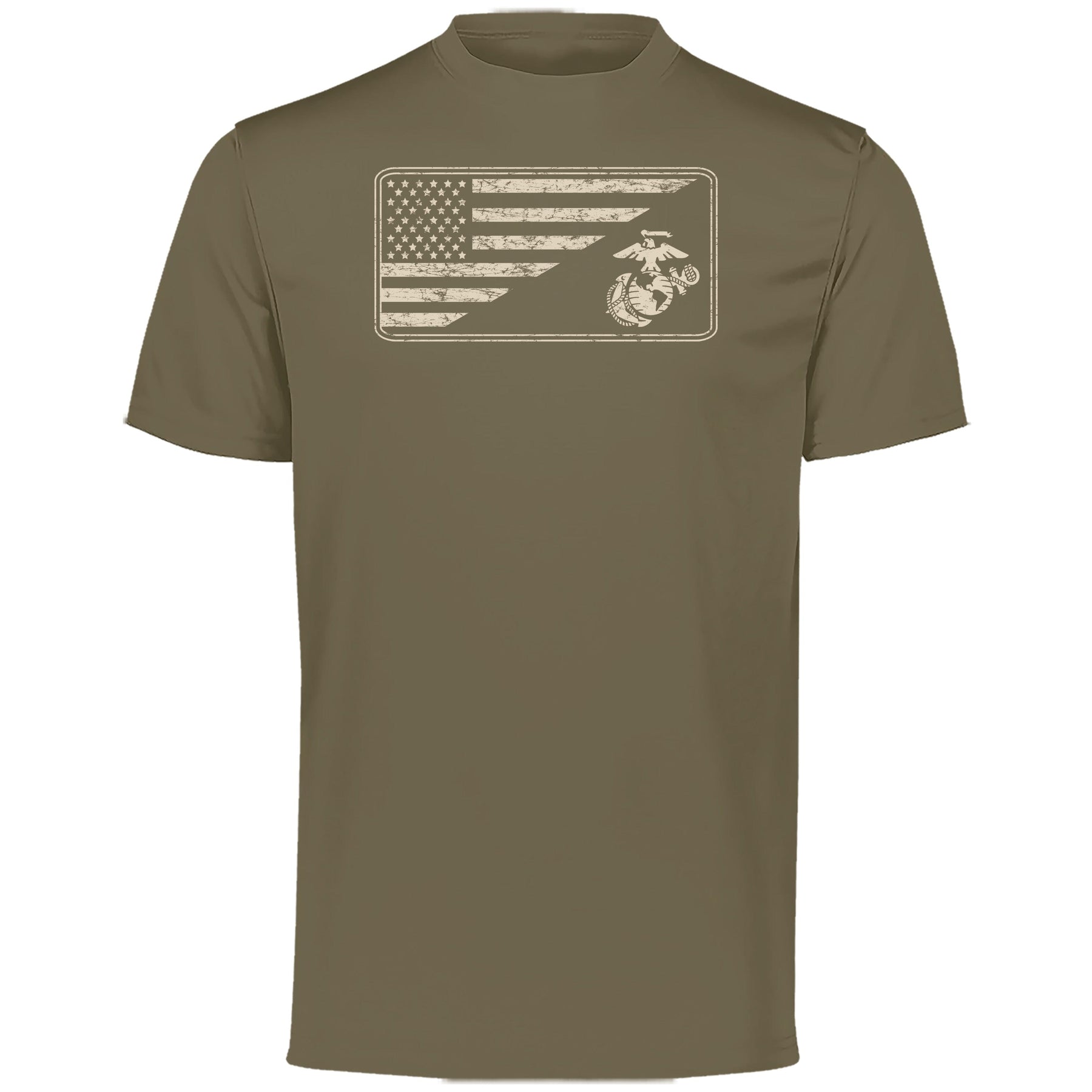 Closeout Coyote & Sand Split Flag Performance Tee