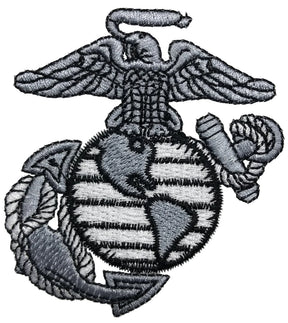 Marines Embroidered Heather Black EGA Quarter-Zip Cadet Collar Sweatshirt