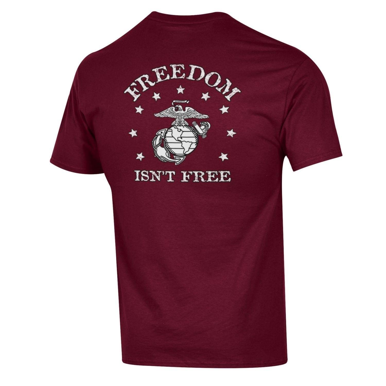 Champion Freedom Isn’t Free Maroon 2-Sided T-Shirt - Marine Corps Direct