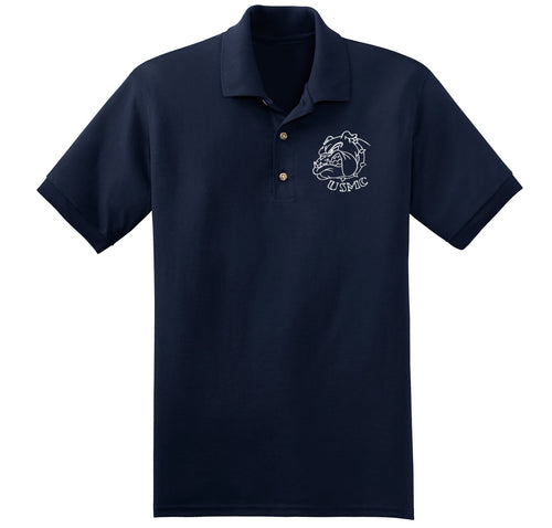 USMC Bulldog Embroidered Polo