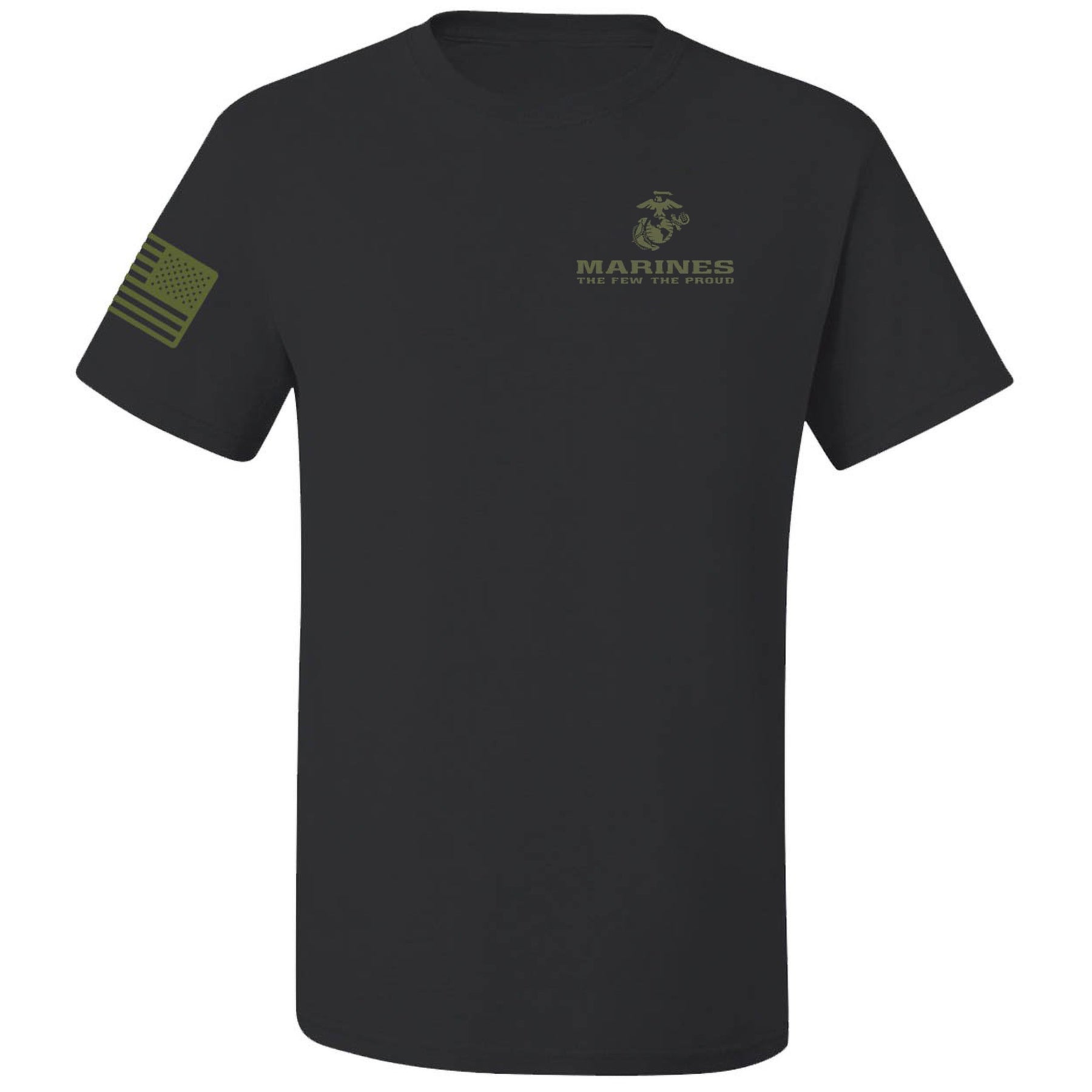 Premium Flag Sleeve Drop Olive Drab The Few The Proud Chest Tee
