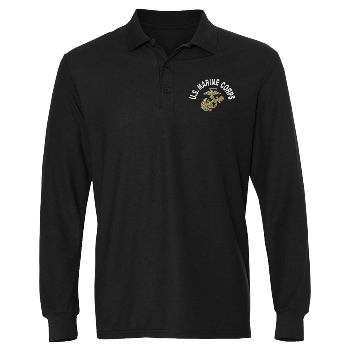 U.S. Marine Corps EGA Embroidered Long Sleeve Polo
