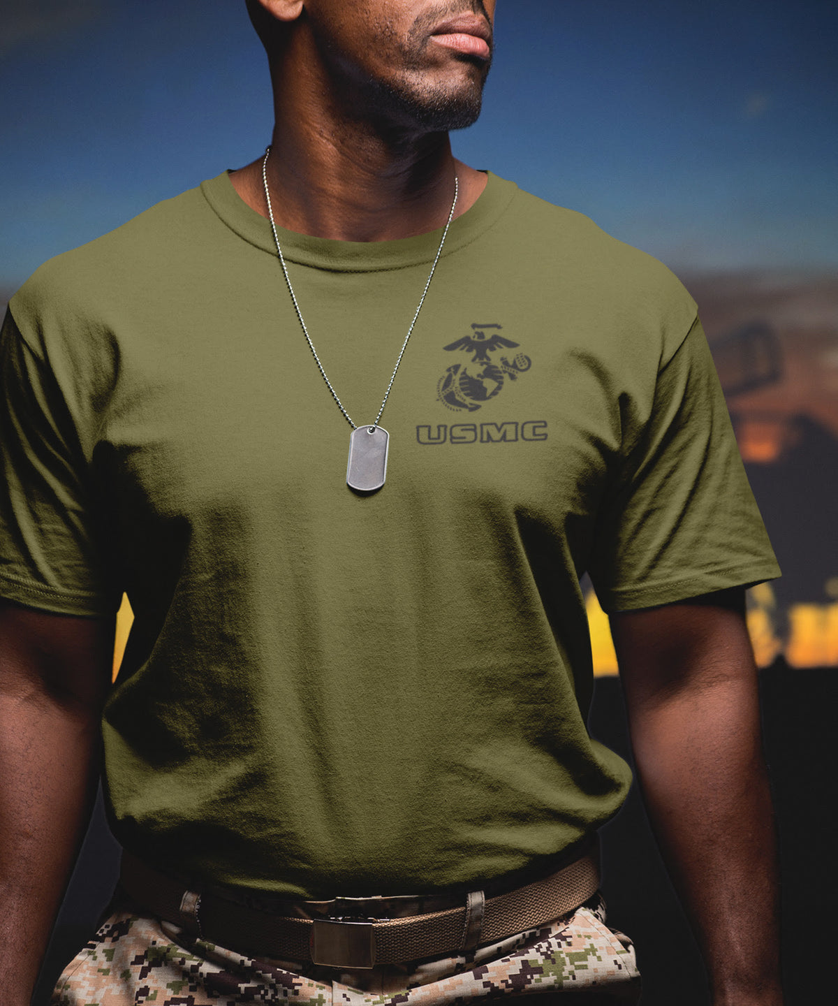 EGA Over USMC Chest Seal Marine T-Shirt